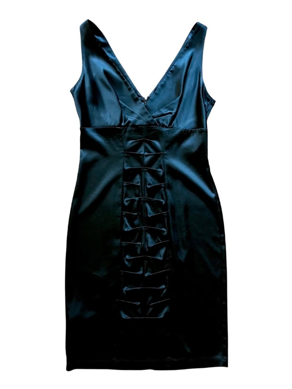 Calvin Klein Sleeveless V Neck Cocktail Dress Fitted Empire Waist Sexy